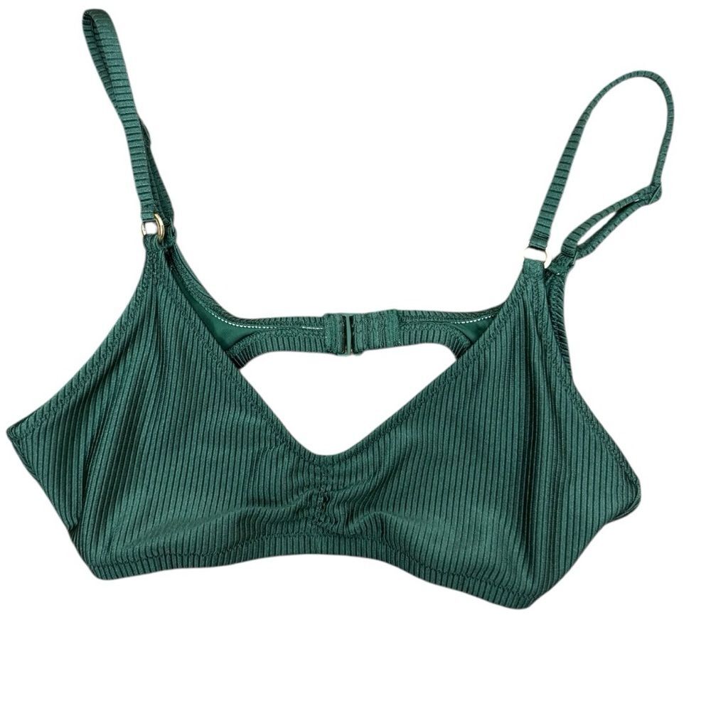 🥑5/$25 Aerie Babe Shine Rib Scoop Bikini Top Green sz L